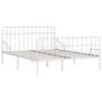 Bed Frame with Slatted Base White Metal 200x200 cm Image 5