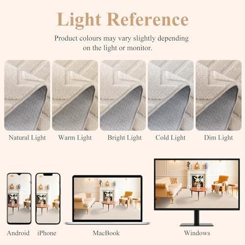 Washable Rugs Living Room 120 x 160 cm Anti Slip Rugs Classic Large Rugs for Bedroom Short Pile Modern Design Floor Mat Soft Touch Geometric Rugs for Kitchen Office Home Decor, Cream