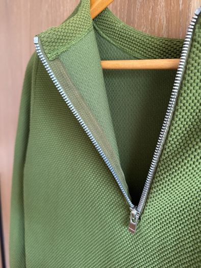 Vanilia long sleeve green top, waffle fabric, size 10