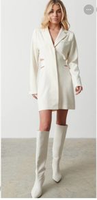 Cut Out Blazer Dress Cream Uk12- new