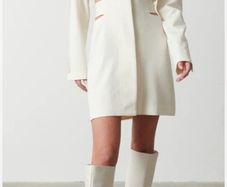 Cut Out Blazer Dress Cream Uk12- new