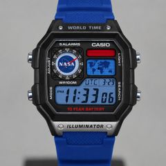 New Casio Royale AE1200 Mod - Custom NASA Space Theme - Black and Blue