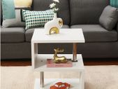 BRAND NEW Modern Design Coffee/Side Table End table With RGB LED Lights Bedside Table Phone / Nightstands Storage Cabinet White