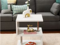 main image for ad BRAND NEW Modern Design Coffee/Side Table End table With RGB LED Lights Bedside Table Phone / Nightstands Storage Cabinet White