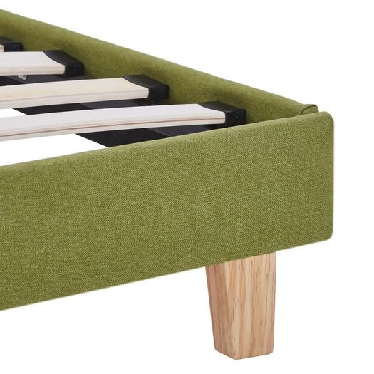 Bed Frame Green Fabric 135x190 cm