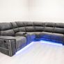 Hannan Electric Grey Fabric Recliner Sofa Image 2