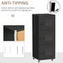 Vertical Rolling Storage Cabinet 3-Tier Mobile File Cabinet on Wheels Metal Doors Image 6