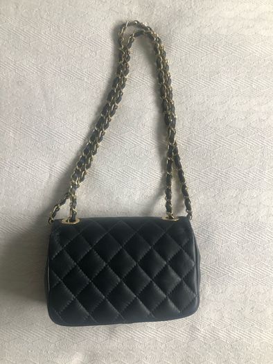 Genuine leather navy bag