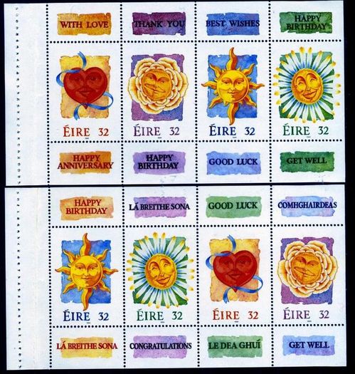 1994 Ireland Greetings Commemorative Stamp Booklet Mint Never Hinged (MNH). Hibernian HB45
