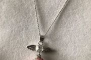 Sterling silver necklace with healing stone silver pendant