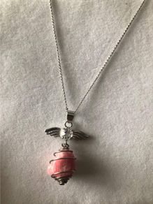 Sterling silver necklace with healing stone silver pendant