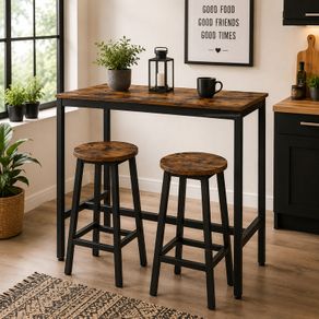 Bar Table Set, Bar Table with 2 Bar Stools