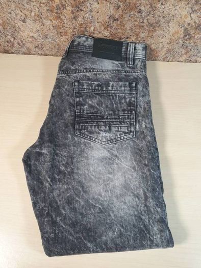 Mens southpole biker style jeans Size w 34 L 30 Black stonewash