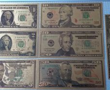 7pcs/Set 24K Gold Plated Dollars Antique Plated Commemorative LOT