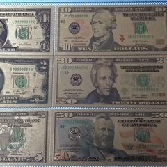 7pcs/Set 24K Gold Plated Dollars Antique Plated Commemorative LOT