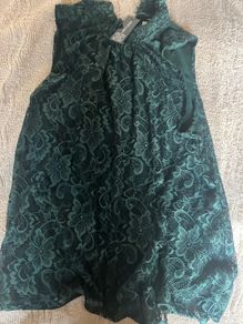Bottle green lace top new with tags