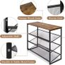 Shoe Rack, 4-Tier Shoe Racks Storage with Flat & Slant Adjustable Metal Mesh Shelves, Free Standing Shoe Rack Organizer for Entryway, Hallway, Closet, Industrial, Rustic Brown Black (FREE POSTAGE) Image 4