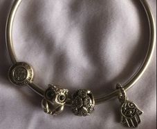 pandora bracelet & 4 charms