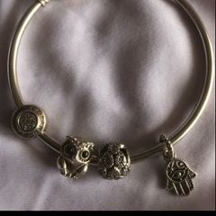 pandora bracelet & 4 charms
