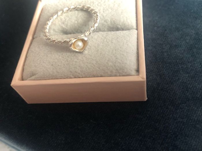 Sterling silver HHN designer pearl ring