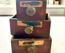 vintage apothecary drawers