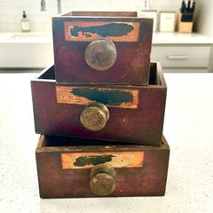 vintage apothecary drawers