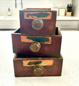 vintage apothecary drawers