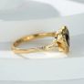Heart Black Enamel Gold Tone Ring Image 3