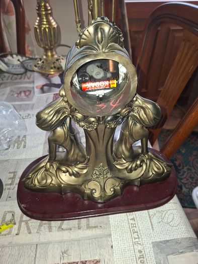 Beautiful Art Deco-style mantel clock DiCaprio Collection two elegantly posed female figures, Postage available or Collection