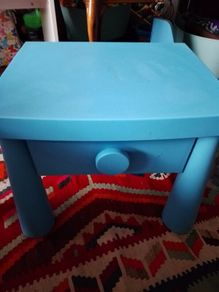 IKEA Mammut Blue Children's Bedside Table/Nightstand with Drawer