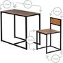 Brown & Black 2 Seater Compact Dining Set - 2 Chairs and Table - Two Person Kitchen Dinner Small Space Saving Wood Contemporary Finish Image 3