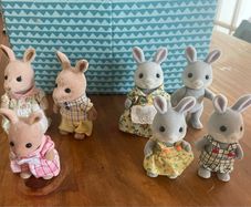 Sylvanian family figures - Kangaroo & Cottontail families