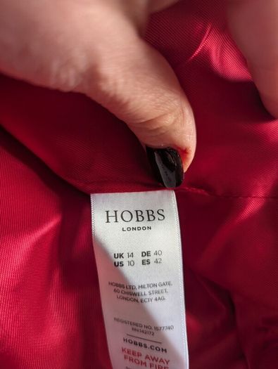 Hobbs red jacket
