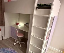 ikea loft bed (no mattress or pink chair)