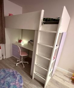 ikea loft bed (no mattress or pink chair)