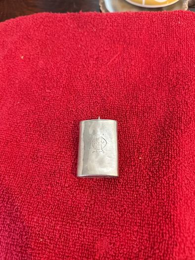 silver very old Vesta case