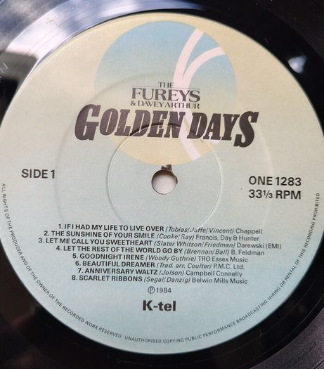 The Fureys & Davey Arthur - Golden Days (16 Songs For Lovers Of All Ages) Vinyl LP (1984) EX+ Folk Trad