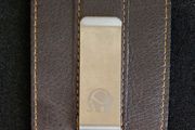 Leather credit card holder with money clip.