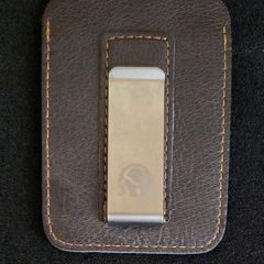 Leather credit card holder with money clip.