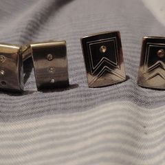 Cufflink pairs with embedded gems