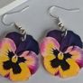 Pansy Matrix Yellow Purple Wing Earrings Image 3