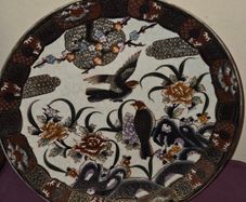 Vintage Japanese Lovebirds Satsuma Plate
