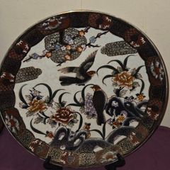 Vintage Japanese Lovebirds Satsuma Plate