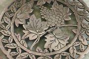 Vintage Metal Trivet with Grape Motif, Rustic Decor , For Altar or Cauldron
