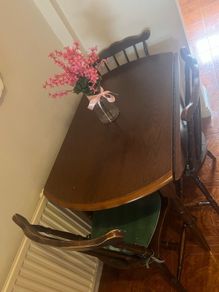 Solid Wood Drop-Leaf Dining Table & chairs