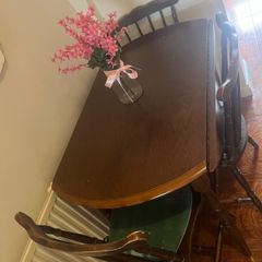 Solid Wood Drop-Leaf Dining Table & chairs