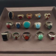 Ancient Handmade Brass Rings Lot of 15 Mixed Collectible Antique Rings