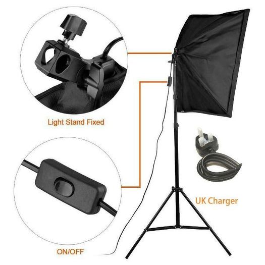 44123 2 250W Bulb Continuous Light Photo & Video Studio