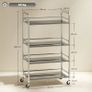 4 Tier Stainless Steel Kitchen Storage Trolley with Adjustable Shelves Image 2