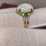 Gold Rind with Opal, Emerald and Moissanite Image 6